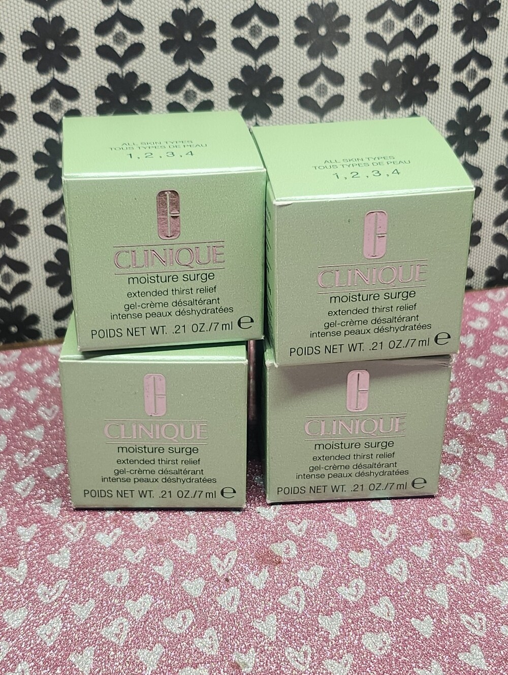 4 QTY Clinique Moisture Surge Extended Thirst Relief Gel-Crème 7ml ea- New
